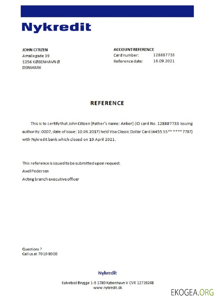 Référence Denmark , Nykredit , closure